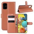 Samsung Galaxy A51 5G Plånboksfodral med Magnetstängning - Brun