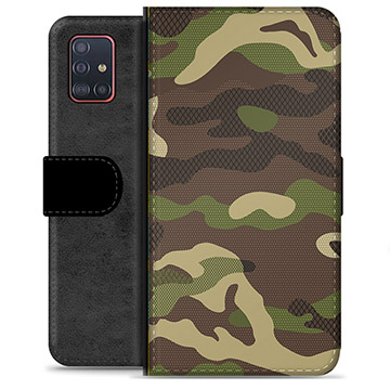 Samsung Galaxy A51 Premium Plånboksfodral - Kamouflage