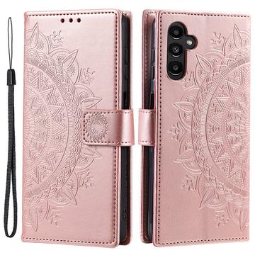 Samsung Galaxy A55 Mandala Series Plånboksfodral - Roséguld