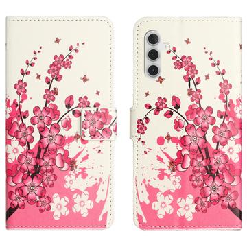 Samsung Galaxy A56 Style Series Plånboksfodral - Rosa Blommor