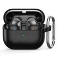 Samsung Galaxy Buds3 Pro Silikonskal med Karbinhake - Svart