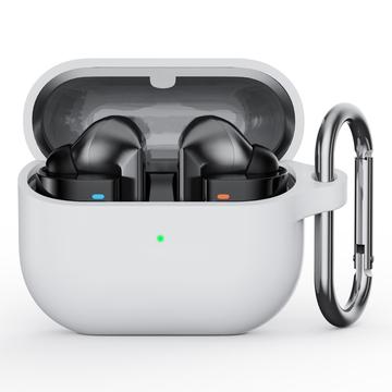 Samsung Galaxy Buds3 Pro Silikonskal med Karbinhake - Vit