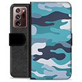 Samsung Galaxy Note20 Ultra Premium Plånboksfodral - Blå Kamouflage