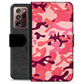 Samsung Galaxy Note20 Ultra Premium Plånboksfodral - Rosa Kamouflage