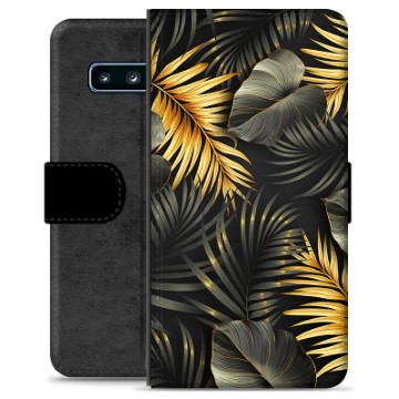 Samsung Galaxy S10+ Premium Plånboksfodral - Gyllene Löv