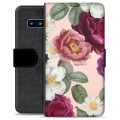Samsung Galaxy S10+ Premium Plånboksfodral - Romantiska Blommor