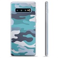 Samsung Galaxy S10+ TPU-Skal - Blå Kamouflage