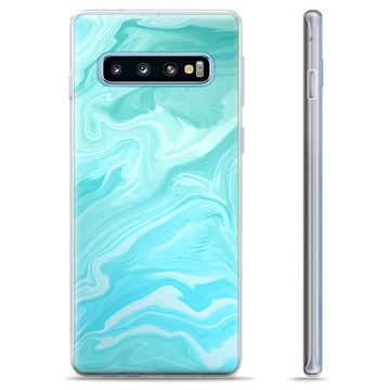 Samsung Galaxy S10+ TPU-Skal - Blå Marmor