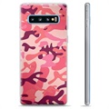 Samsung Galaxy S10+ TPU-Skal - Rosa Kamouflage