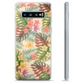 Samsung Galaxy S10+ TPU-Skal - Rosa Blommor