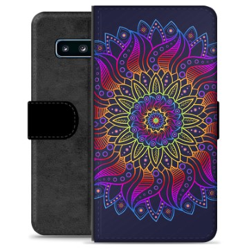 Samsung Galaxy S10 Premium Plånboksfodral - Färgrik Mandala