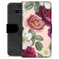 Samsung Galaxy S10 Premium Plånboksfodral - Romantiska Blommor