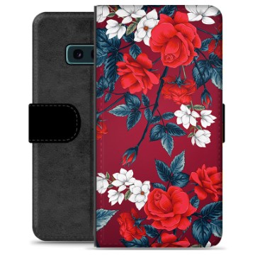 Samsung Galaxy S10e Premium Plånboksfodral - Vintage Blommor