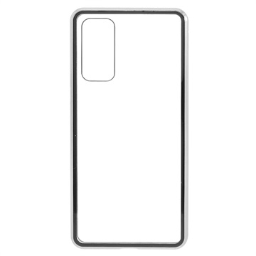 Samsung Galaxy S20 FE Magnetiskt Skal med Härdat Glas - Silver