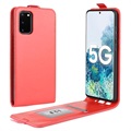 Samsung Galaxy S20 FE Vertikalt Flipfodral med Kortplats - Röd