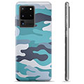 Samsung Galaxy S20 Ultra TPU-Skal - Blå Kamouflage