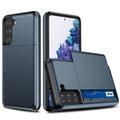 Samsung Galaxy S21 5G Hybridskal med Skjutkortplats - Mörkblå