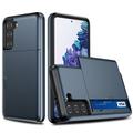 Samsung Galaxy S21 FE 5G Hybridskal med Skjutkortplats - Mörkblå
