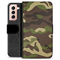 Samsung Galaxy S21 5G Premium Plånboksfodral - Kamouflage