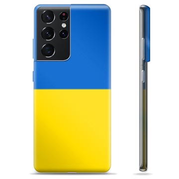 Samsung Galaxy S21 Ultra 5G TPU-Skal Ukrainska Flaggan - Gul och ljusblå