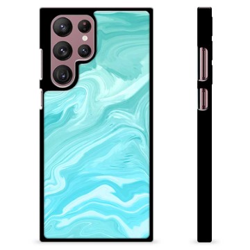 Samsung Galaxy S22 Ultra 5G Skyddsskal - Blå Marmor