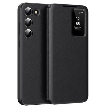 Samsung Galaxy S23 Smart Clear View Flip Skal med kortplats - Svart