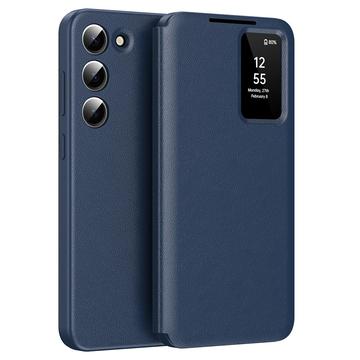 Samsung Galaxy S23 Smart Clear View Flip Skal med kortplats - Safir