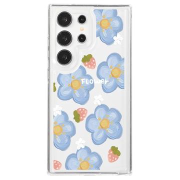 Samsung Galaxy S23 Ultra Fashion TPU-skal - Blommor / Jordgubbar