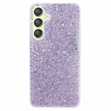 Samsung Galaxy S24+ Glitter Flakes TPU-skal - Lila