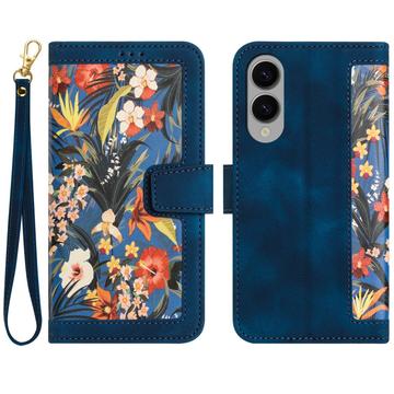 Samsung Galaxy S25 Edge Floral Plånboksfodral med kortplatser