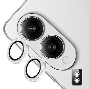 Samsung Galaxy S25 Edge Hat Prince Glitter Kameralinsskydd i Härdat Glas - Silver