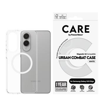 Samsung Galaxy S25 Edge PanzerGlass Care Urban Combat Skal - MagSafe-kompatibel - Vit / Genomskinlig