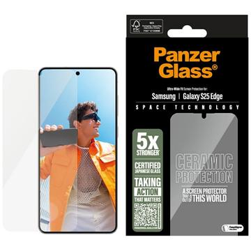 Samsung Galaxy S25 Edge PanzerGlass Ceramic Protection Ultra-Wide Fit EasyAligner-skärmskydd - 9H - Genomskinlig