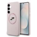 Samsung Galaxy S25 FE Karl Lagerfeld Double Heads MagSafe-skal i flytande silikon - Rosa