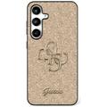 Samsung Galaxy S25 Guess Fixed Glitter 4G Metal Logo Skal - Guld