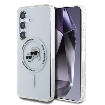 Samsung Galaxy S25 Karl Lagerfeld IML Karl&Choupette Heads Skal - MagSafe-kompatibelt - Genomskinlig
