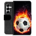 Samsung Galaxy S25+ Premium Plånboksfodral - Fotbollsflamma