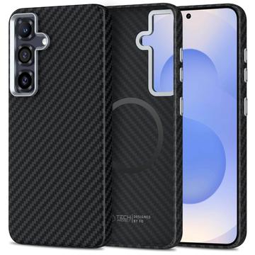 Samsung Galaxy S25 Tech-Protect Ion Carbon Plastskal - MagSafe-kompatibel - Svart / Silver