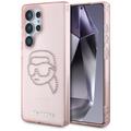 Samsung Galaxy S25 Ultra Karl Lagerfeld Rhinestones Karl Head Logo Skal - Rosa