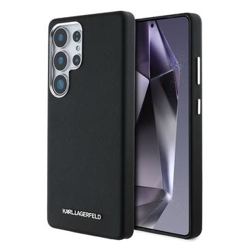 Samsung Galaxy S25 Ultra Karl Lagerfeld Saffiano Metal Logo Skal - Svart
