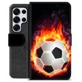 Samsung Galaxy S25 Ultra Premium Plånboksfodral - Fotbollsflamma