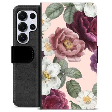 Samsung Galaxy S25 Ultra Premium Plånboksfodral - Romantiska Blommor