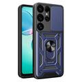 Samsung Galaxy S25 Ultra Hybrid Skal med Roterande Ring med Kameraskydd - Blå