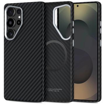 Samsung Galaxy S25 Ultra Tech-Protect Ion Carbon Plastskal - MagSafe-kompatibel - Svart / Silver