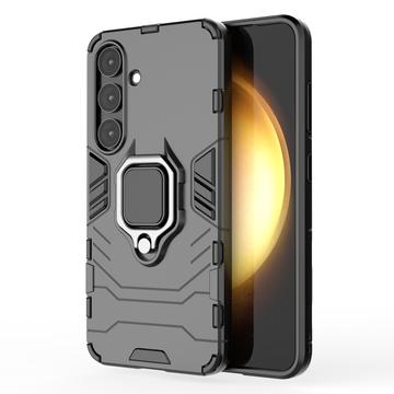 Samsung Galaxy S25+ Hybridskal med Ringhållare - Svart