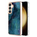 Samsung Galaxy S25+ Marble Pattern Elektropläterat IMD TPU Skal - Grön