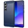 Samsung Galaxy S26/S26 Pro Borstat TPU Skal - Kolfiber - Blå