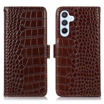 Galaxy S26 FE Crocodile Serie Läder Plånboksfodral med RFID