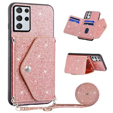 Samsung Galaxy S26 Ultra Stardust Skal med Korthållare - Rosa