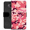 Samsung Galaxy S8 Premium Plånboksfodral - Rosa Kamouflage